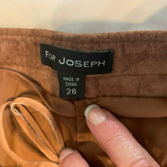 NEW VINTAGE FOR JOSEPH BROWN SUEDE LEATHER PANTS MID RISE SIZE 26 - Picture 5 of 8